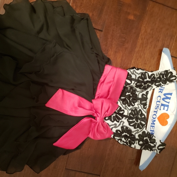 Rare Editions Other - Girls Black White & Pink Dress